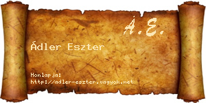 Ádler Eszter névjegykártya