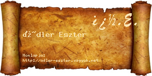 Ádler Eszter névjegykártya